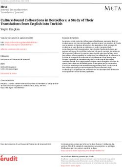 Culture-Bound Collocations in Bestsellers: A Study of Their Translations from English into Turkish - Erudit.org
