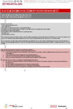 Selektionsprozedere/Procédures de sélection - Internationale Meisterschaften 2016 Championnats internationaux 2016 - Swiss Triathlon