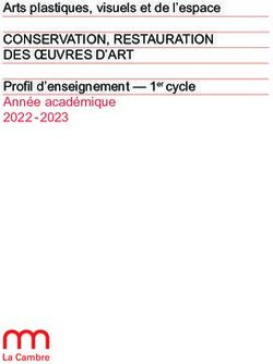 CONSERVATION, RESTAURATION DES &OElig;UVRES D'ART - Arts plastiques, visuels et de l'espace Profil d'enseignement - 1er cycle Ann&eacute;e acad&eacute;mique 2022 2023