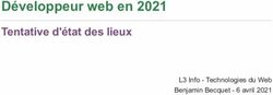 Développeur web en 2021 - Tentative d'état des lieux L3 Info - Technologies du Web Benjamin Becquet - 6 avril 2021