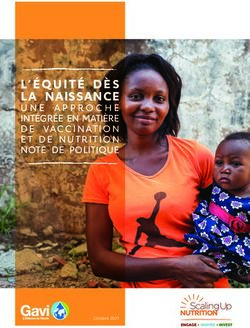 L'&Eacute;QUIT&Eacute; D&Egrave;S LA NAISSANCE - UNE APPROCHE INT&Eacute;GR&Eacute;E EN MATI&Egrave;RE DE VACCINATION ET DE NUTRITION NOTE DE POLITIQUE - Scaling Up Nutrition