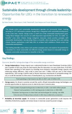 Sustainable development through climate leadership - Opportunities for LDCs in the transition to renewable energy