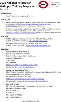 2020 National Association Orthoptic Training Programs - International Orthoptics ...