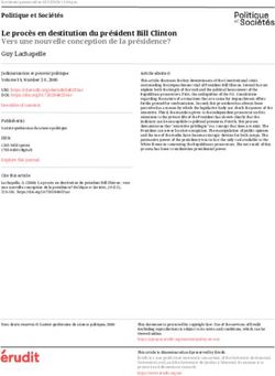 Le procès en destitution du président Bill Clinton Vers une nouvelle conception de la présidence? - Érudit