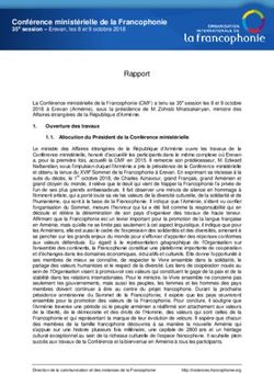 Conférence ministérielle de la Francophonie 35e session - Erevan, les 8 et 9 octobre 2018 - OIF