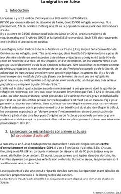 La migration en Suisse - CHUV