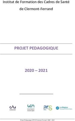 PROJET PEDAGOGIQUE 2020 2021 - Institut de Formation des Cadres de Santé de Clermont-Ferrand - CHU Clermont-Ferrand