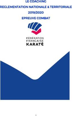 LE COACHING REGLEMENTATION NATIONALE & TERRITORIALE EPREUVE COMBAT 2019/2020