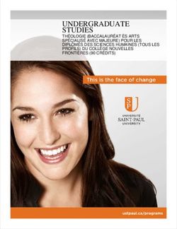 UNDERGRADUATE STUDIES - THÉOLOGIE (BACCALAURÉAT ÈS ARTS SPÉCIALISÉ AVEC MAJEURE) POUR LES DIPLÔMÉS DES SCIENCES HUMAINES (TOUS LES PROFILS) DU ...