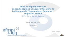 Abus et dépendance aux benzodiazépines et apparentés dans le traitement de l'insomnie en Belgique : enquêtes AFMPS - 6ème Journée Vigilance
