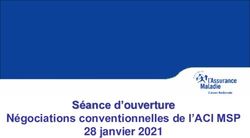 Séance d'ouverture Négociations conventionnelles de l'ACI MSP 28 janvier 2021