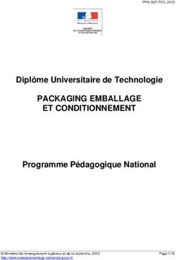 PACKAGING EMBALLAGE ET CONDITIONNEMENT - Diplôme Universitaire de Technologie Programme Pédagogique National - PPN DUT PEC, 2013