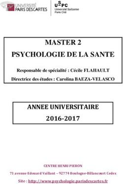 ANNEE UNIVERSITAIRE - MASTER 2 PSYCHOLOGIE DE LA SANTE - Institut de Psychologie