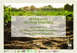 RÉFÉRENTIEL DU VIVRE ENSEMBLE - LIÉ À L'UTILISATION DE PRODUITS PHYTOPHARMACEUTIQUES À USAGE AGRICOLE EN WALLONIE - Celagri