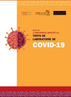 COVID-19 TESTS DE LABORATOIRE DE - L'ASSURANCE QUALITÉ des Guide sur
