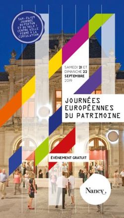 JOURNEES EUROPEENNES DU PATRIMOINE - SAMEDI 21 ET DIMANCHE 22 SEPTEMBRE 2019 ÉVÉNEMENT GRATUIT - Ville de Nancy
