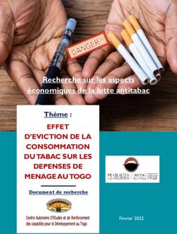 Recherche sur les aspects économiques de la lutte antitabac - EFFET D'EVICTION DE LA CONSOMMATION DU TABAC SUR LES DEPENSES DE MENAGE AU TOGO Thème