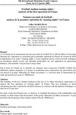 Football stadium naming rights : analysis of the first operation in France analyse de la première opération de "naming rights" en France