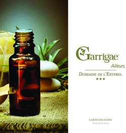 CARTE DES SOINS Treatment menu - Garrigae
