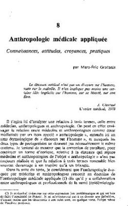 8 Anthropologie médicale appliquée - Connaissances, attitudes, croyances, pratiques