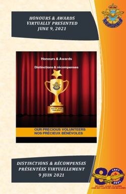 HONOURS & AWARDS VIRTUALLY PRESENTED JUNE 9, 2021 - DISTINCTIONS & RÉCOMPENSES PRÉSENTÉES VIRTUELLEMENT 9 JUIN 2021