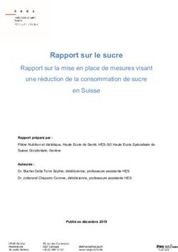Rapport sur le sucre Rapport sur la mise en place de mesures visant une réduction de la consommation de sucre en Suisse - BLV