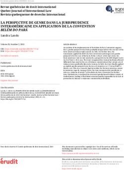 LA PERSPECTIVE DE GENRE DANS LA JURISPRUDENCE INTERAMÉRICAINE EN APPLICATION DE LA CONVENTION BELÉM DO PARÁ