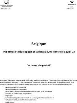 Belgique Initiatives et développements dans la lutte contre le Covid -19 - Wallonie-Bruxelles en Tunisie