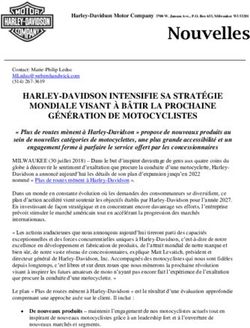 Nouvelles - MY2019 Harley-Davison Media Kit