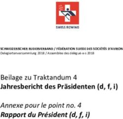 Beilage zu Traktandum 4 - Jahresbericht des Pr&auml;sidenten (d, f, i) - Swiss Rowing