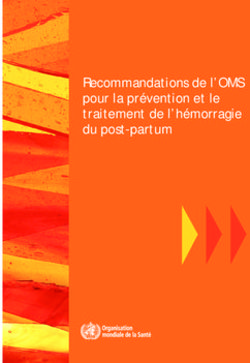 Recommandations De L'OMS Pour La Prévention Et Le Traitement De L ...