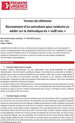 Termes de r&eacute;f&eacute;rence Recrutement d'un consultant pour conduire un atelier sur la th&eacute;matique du " staff care " - Premi&egrave;re Urgence Internationale