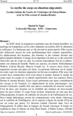 Le mythe du corps en situation migratoire Lecture intime du Vendre de l'Atlantique de Fatou Diome et de la Fille errante d'Amaka Brocke Daniel Se Ngue
