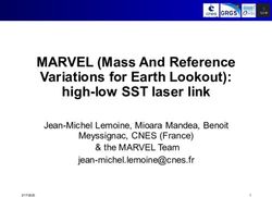 MARVEL (Mass And Reference Variations for Earth Lookout): high-low SST laser link - Jean-Michel Lemoine, Mioara Mandea, Benoit Meyssignac, CNES ...