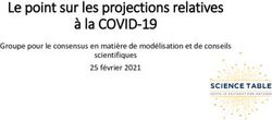 Le point sur les projections relatives à la COVID-19 - Groupe pour le consensus en matière de modélisation et de conseils scientifiques 25 février ...