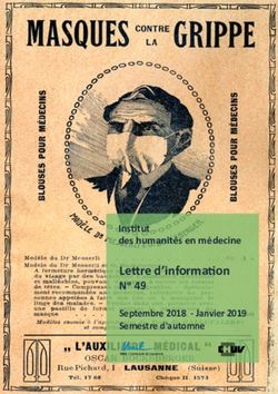 Lettre d'information No 49 - Institut des humanités en médecine Septembre 2018 - Janvier 2019 Semestre d'automne - Unil