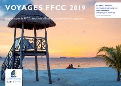 VOYAGES FFCC 2019 proposés par la FFCC, ses clubs affi liés et ses partenaires voyagistes
