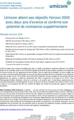 Umicore atteint ses objectifs Horizon 2020 avec deux ans d'avance et confirme son potentiel de croissance supplémentaire