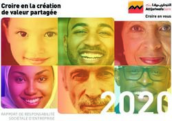 2020 Croire en la création de valeur partagée - RAPPORT DE RESPONSABILITÉ SOCIÉTALE D'ENTREPRISE