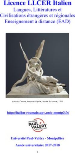 Licence LLCER Italien - Langues, Littératures et Civilisations étrangères et régionales Enseignement à distance (EAD) - Université ...