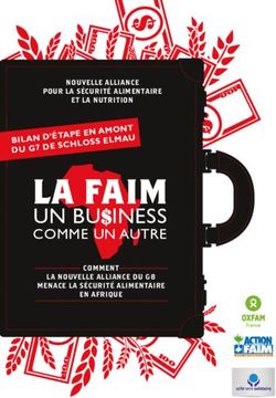La Faim UN BU INESS COMME UN AUTRE - NOUVELLE ALLIANCE POUR LA S&Eacute;CURIT&Eacute; ALIMENTAIRE - Oxfam France