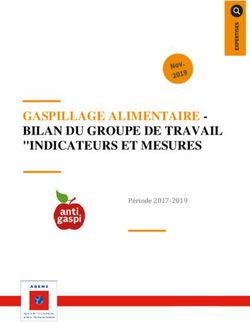 GASPILLAGE ALIMENTAIRE - BILAN DU GROUPE DE TRAVAIL "INDICATEURS ET MESURES - Période 2017-2019 - ADEME