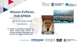 HUB AFRICA Mission d'affaires - Casablanca Du 1er au 4 Mai 2018 - CCIR PACA