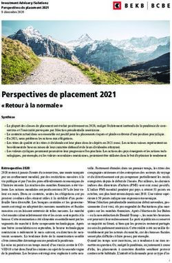Perspectives de placement 2021 - " Retour à la normale " - BCBE