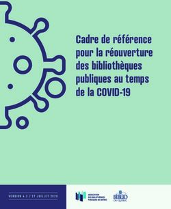 Cadre de référence pour la réouverture des bibliothèques publiques au temps de la COVID-19 - VERSION 4.3 / 27 JUILLET 2020