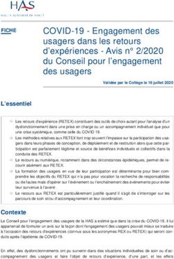 COVID-19 - Engagement des usagers dans les retours d'exp&eacute;riences - Avis n 2/2020 du Conseil pour l'engagement des usagers - Elsevier