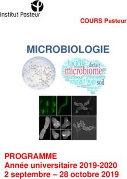 MICROBIOLOGIE - PROGRAMME Année universitaire 2019-2020 2 septembre - 28 octobre 2019 - Institut Pasteur