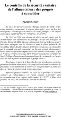7 Le contrôle de la sécurité sanitaire de l'alimentation : des progrès à consolider - Cour des comptes
