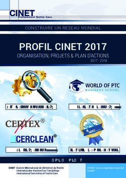 PROFIL CINET 2017 ORGANISATION, PROJETS & PLAN D'ACTIONS 2017 2018