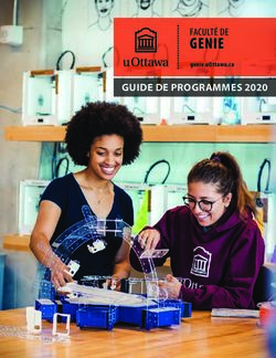 GENIE FACULTÉ DE GUIDE DE PROGRAMMES 2020 - Faculty of Engineering